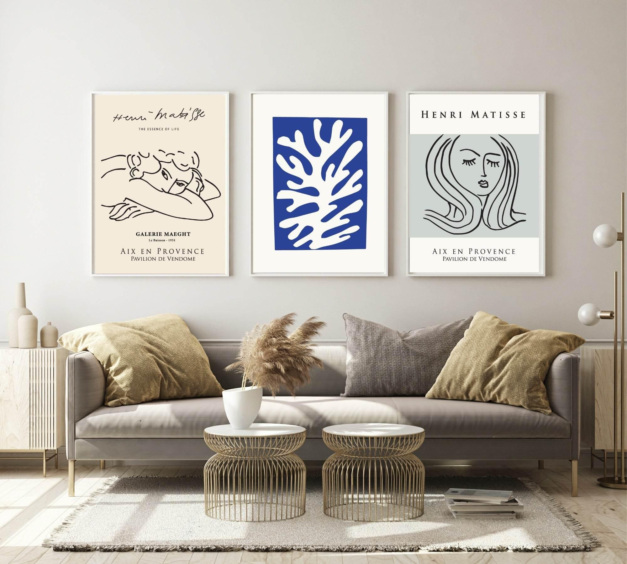 Set Of 3 Matisse Abstract Prints | Aix En Provence Wall Art - Larosier Prints