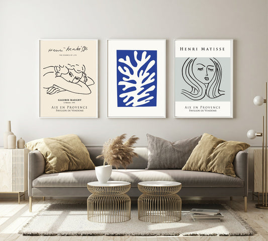 Set Of 3 Matisse Abstract Prints | Aix En Provence Wall Art