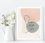 Set Of 3 Modern Abstract Line Art Prints | Watercolour Wall Art - Larosier Prints