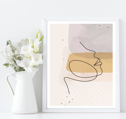 Set Of 3 Modern Abstract Line Art Prints | Watercolour Wall Art