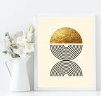 Set Of 3 Modern Black & Gold Prints | Modern Wall Art - Larosier Prints