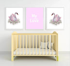 Set Of 3 Swan My Little Love Prints | Nursery Wall Art - Larosier Prints