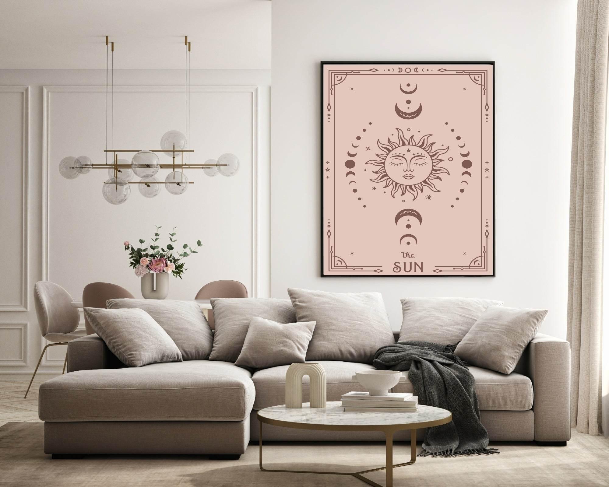 Set Of 3 Tarot Card Moon, Sun & Star | Celestial Wall Art - Larosier Prints