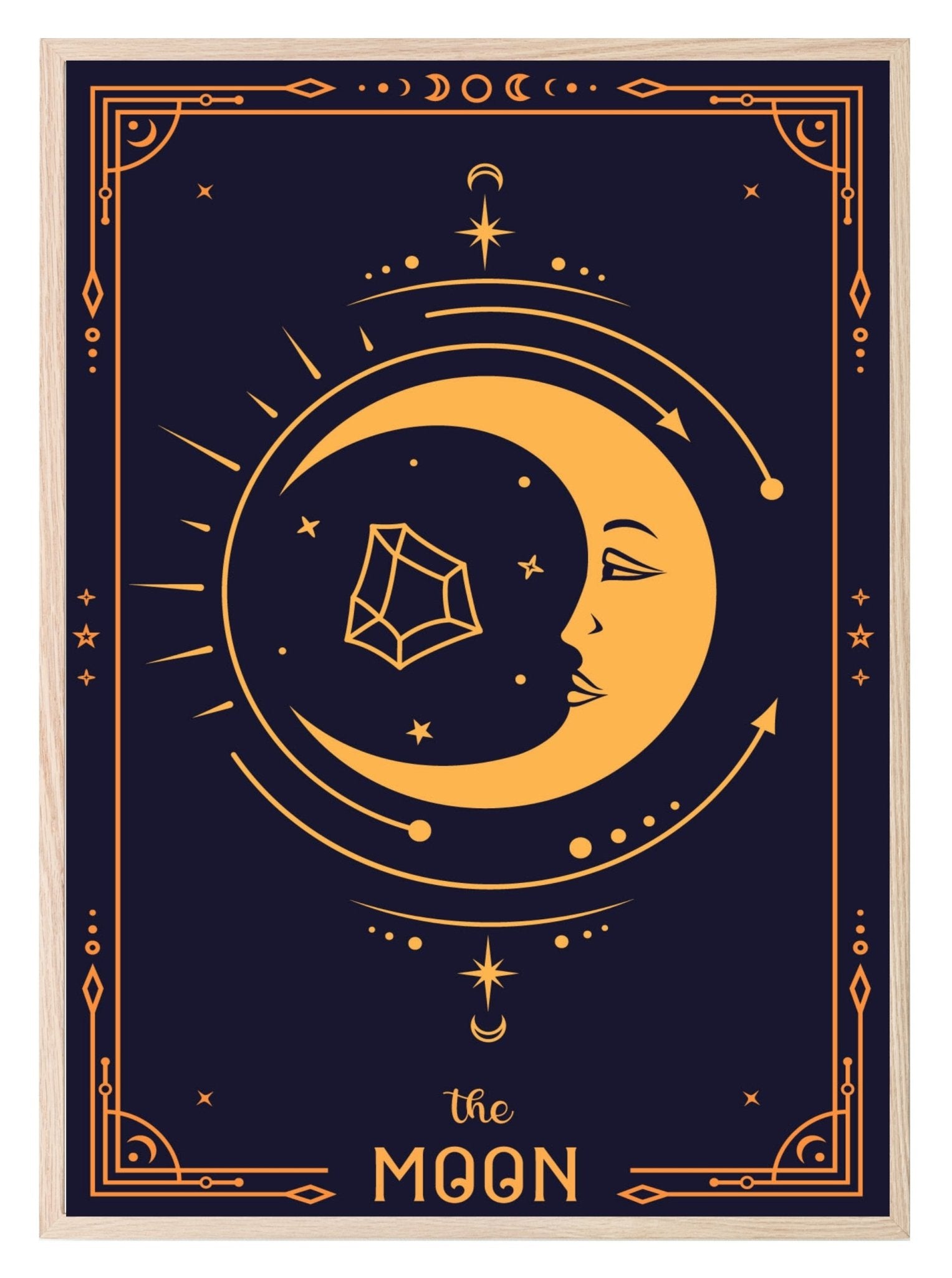 Set Of 3 Tarot Card Moon, Sun & Star | Celestial Wall Art