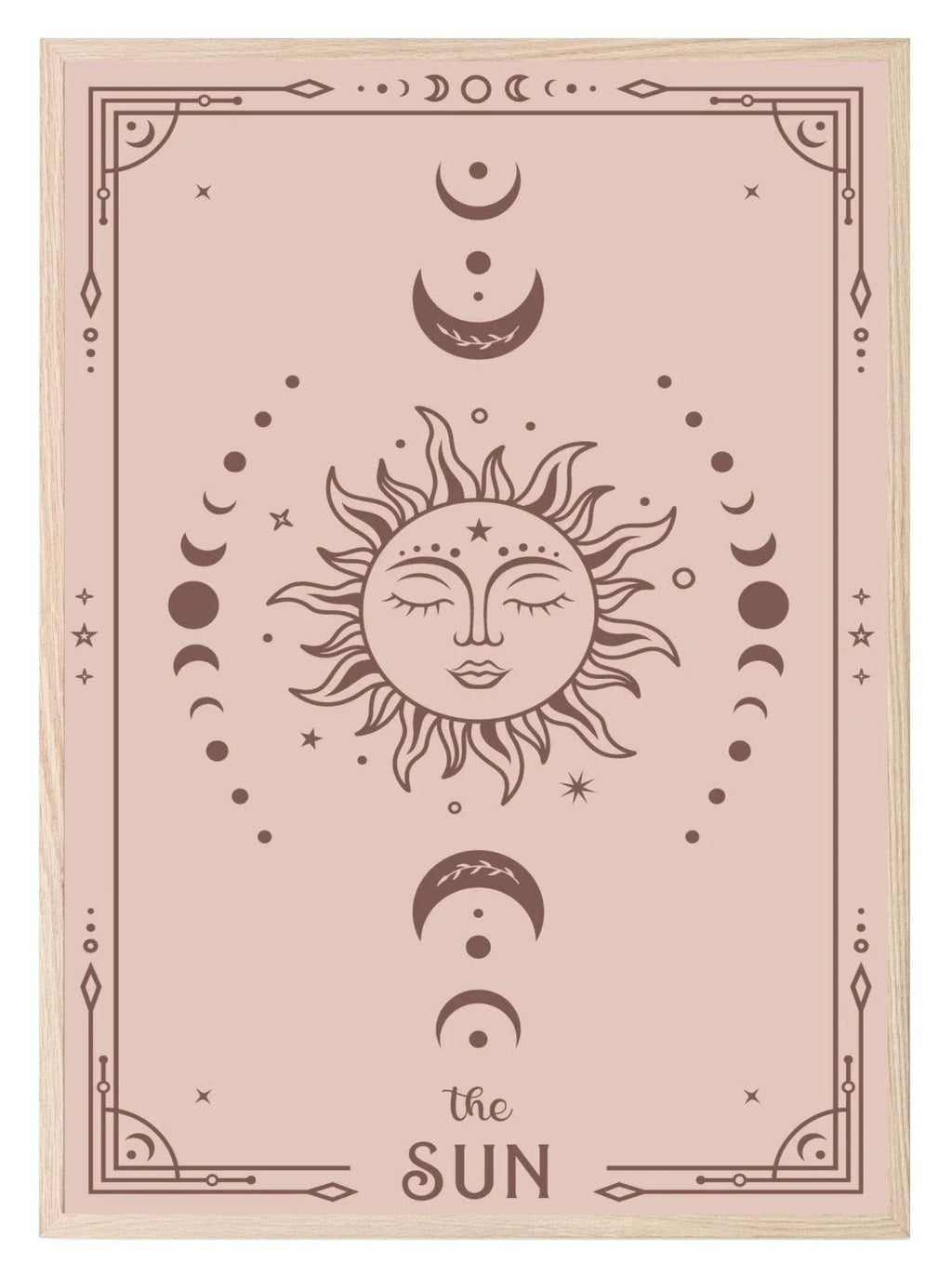 Set Of 3 Tarot Card Moon, Sun & Star | Celestial Wall Art - Larosier Prints