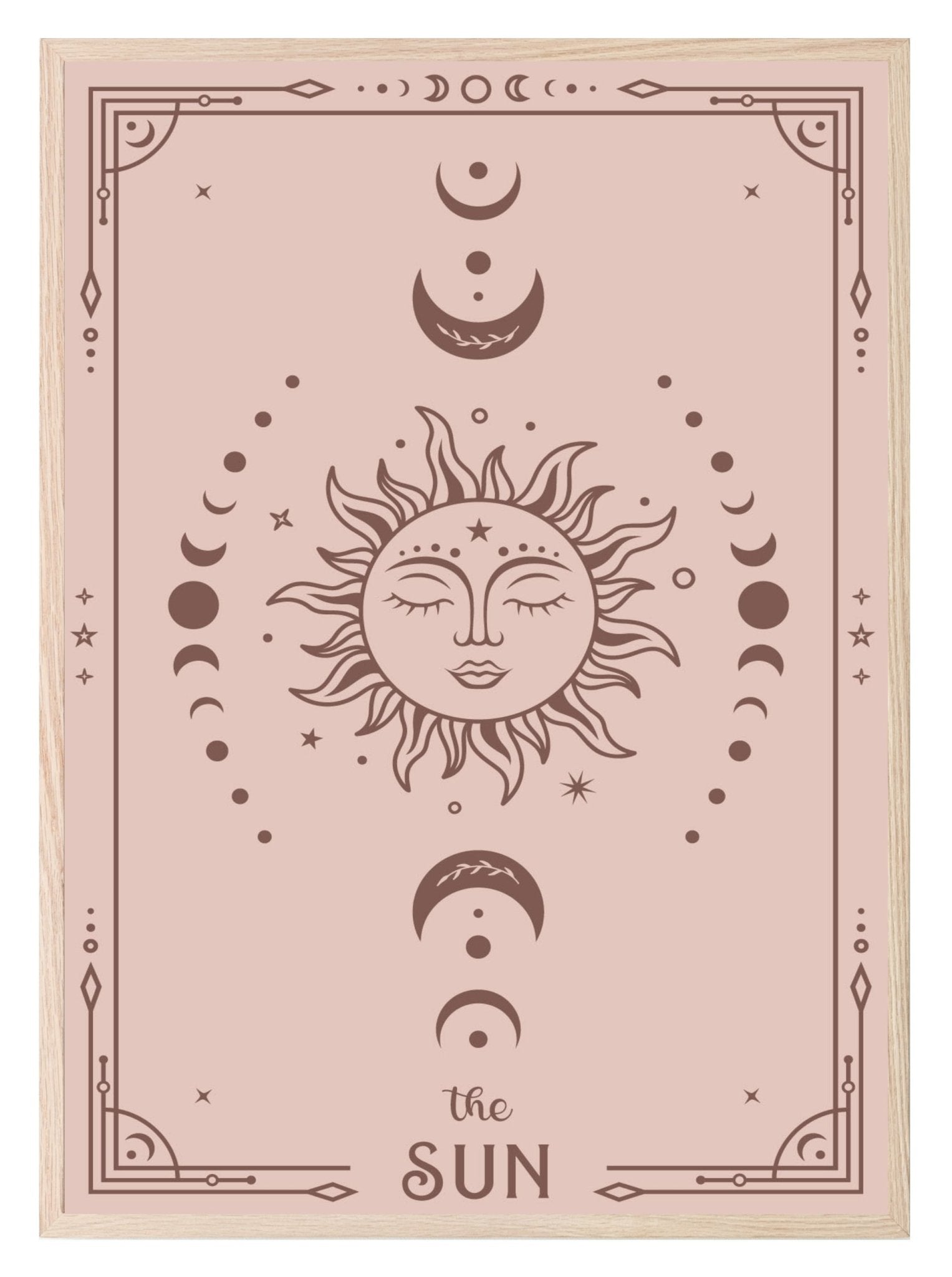 Set Of 3 Tarot Card Moon, Sun & Star | Celestial Wall Art