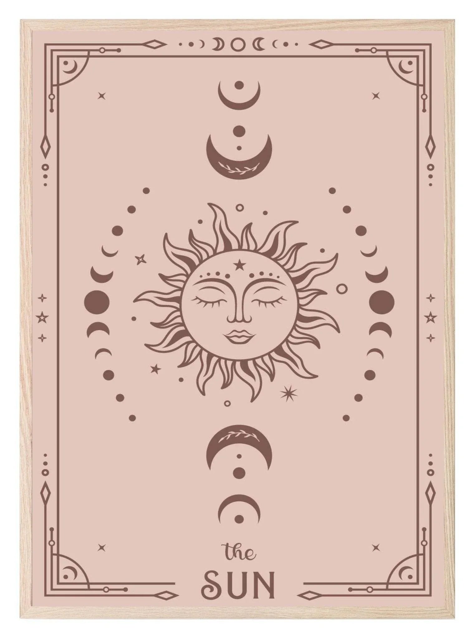 Set Of 3 Tarot Card Moon, Sun & Star | Celestial Wall Art - Larosier Prints