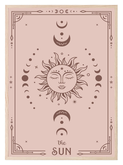 Set Of 3 Tarot Card Moon, Sun & Star | Celestial Wall Art