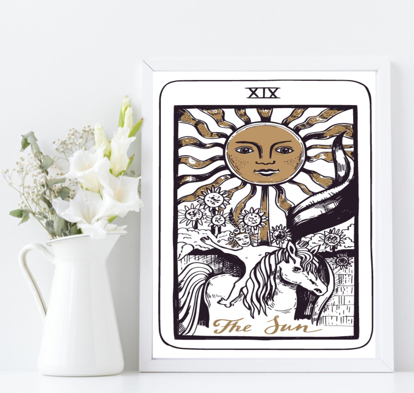 Set Of 3 Tarot Card The Moon, The Sun & The Star Prints | Major Arcarna Wall Art