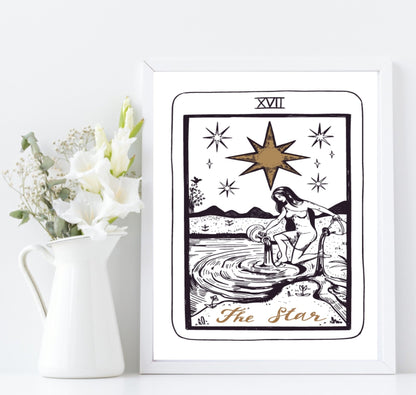 Set Of 3 Tarot Card The Moon, The Sun & The Star Prints | Major Arcarna Wall Art