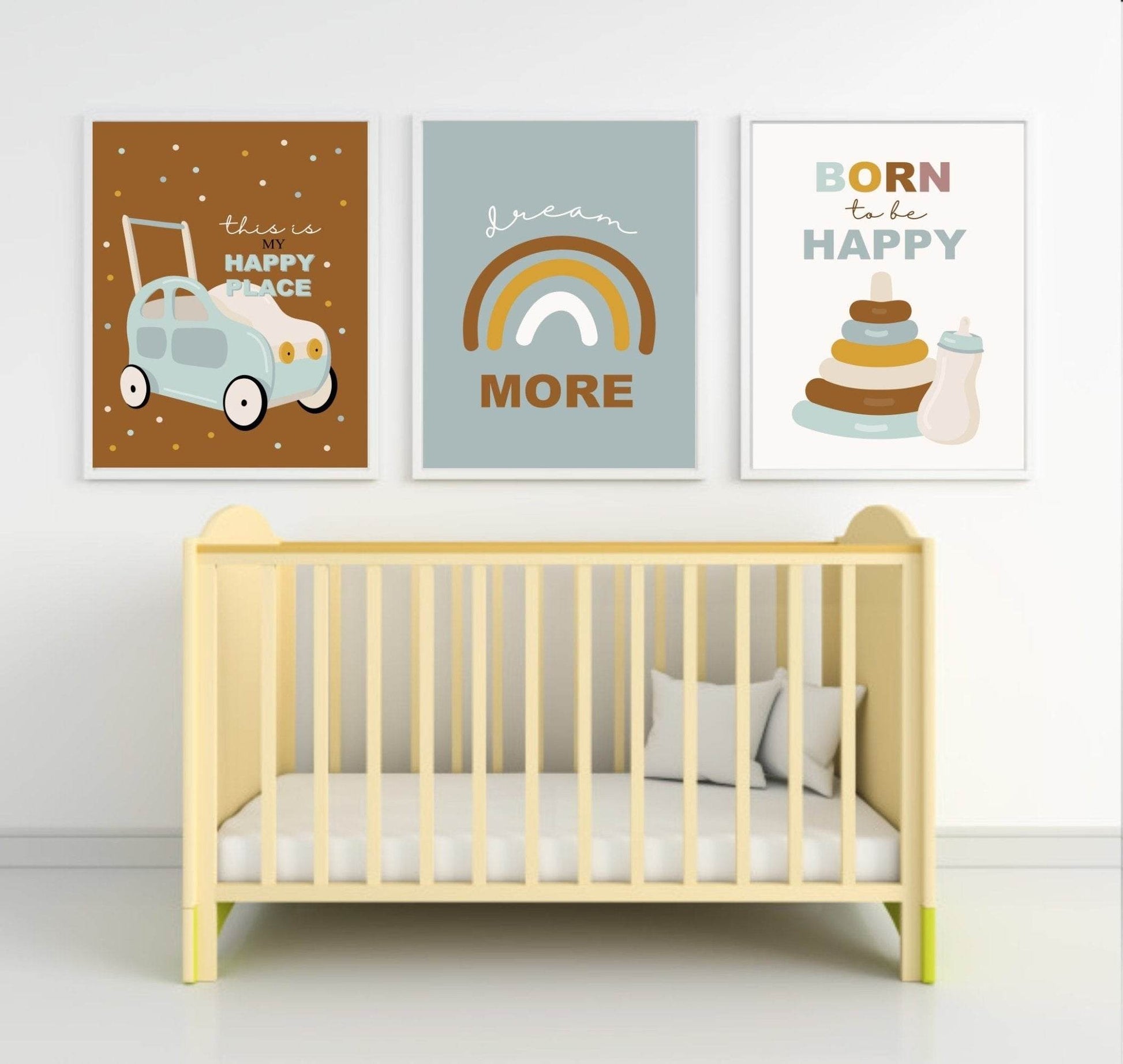 Set Of 3 Vintage Nursery Prints | Classic Children's Wall Art