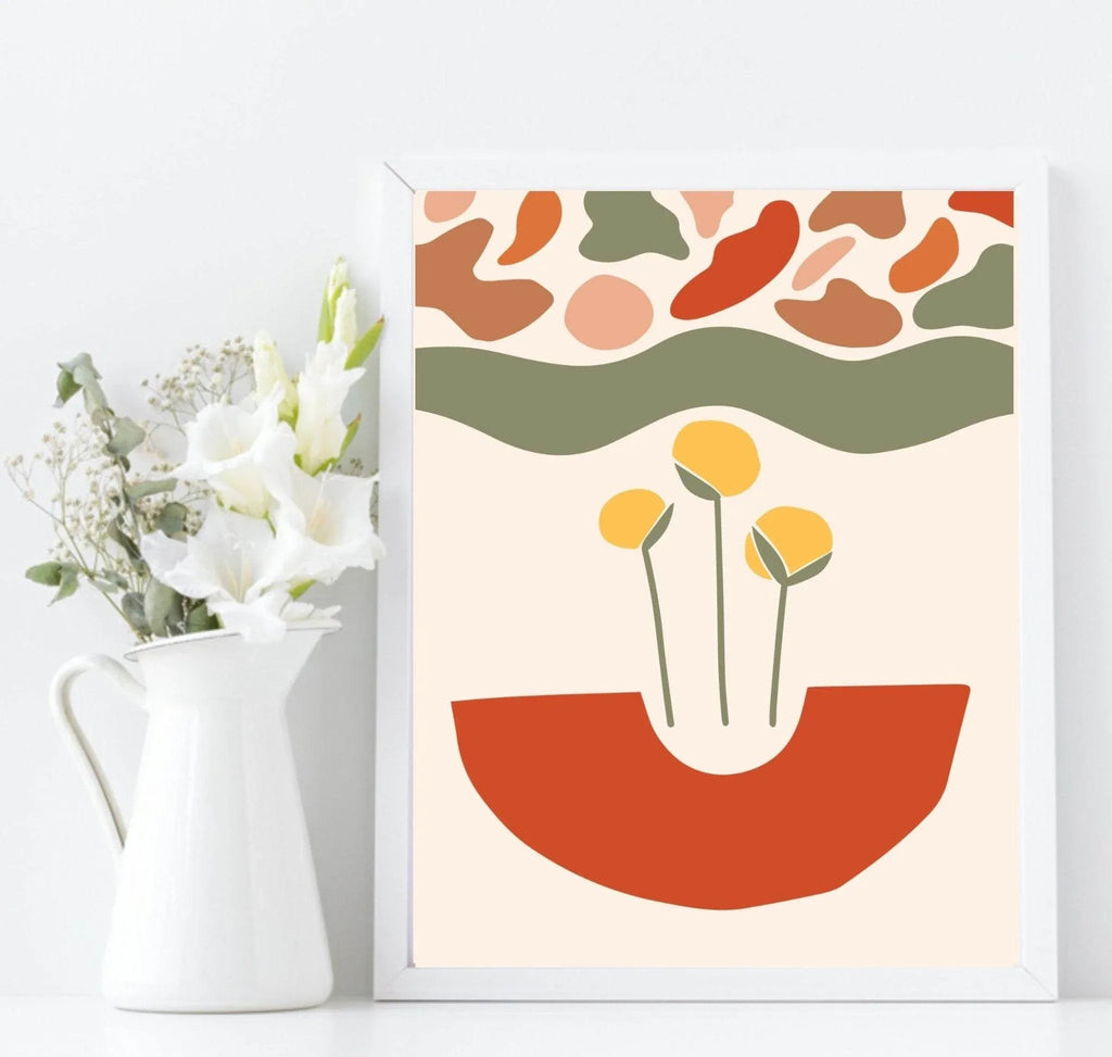 Set of 4 African Inspired Prints | Abstract Lemons Wall Art Set - Larosier Prints