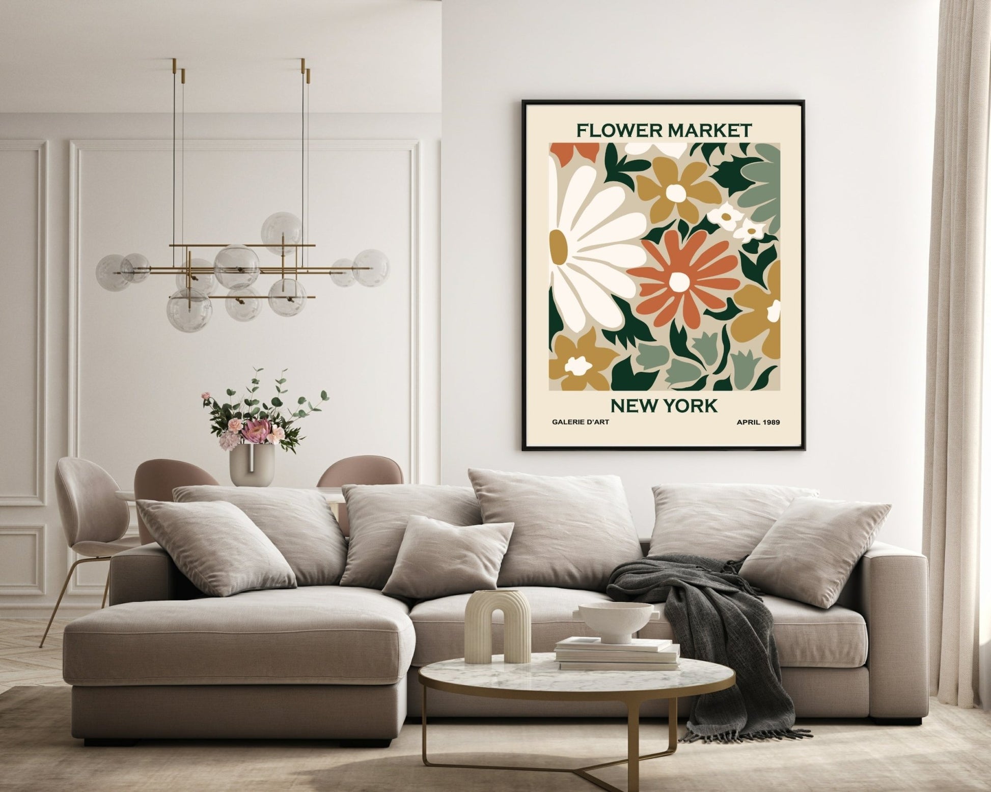 Set Of 4 Flower Market Prints | Travel Wall Art