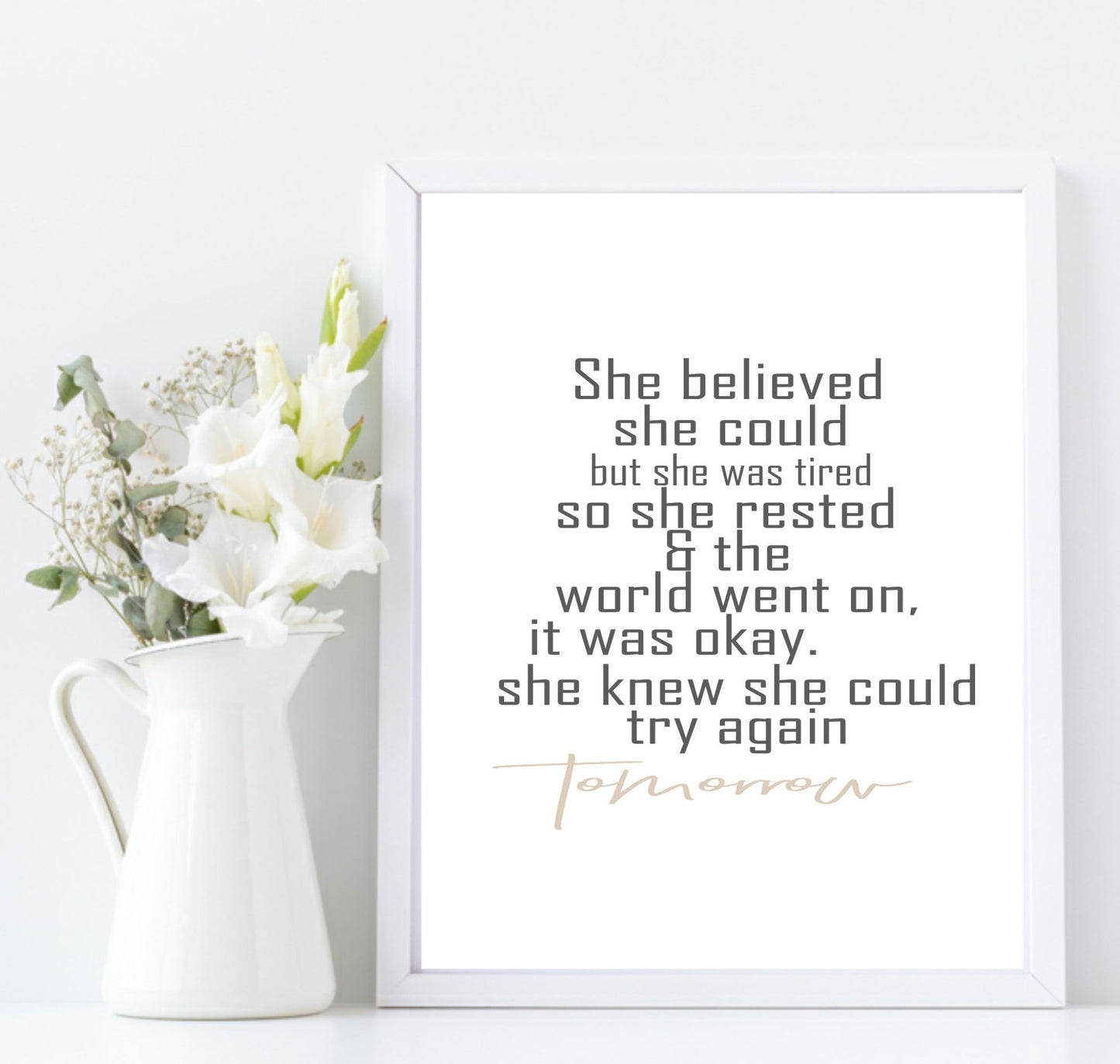 She Believed She Could Print | Motivational Wall Art