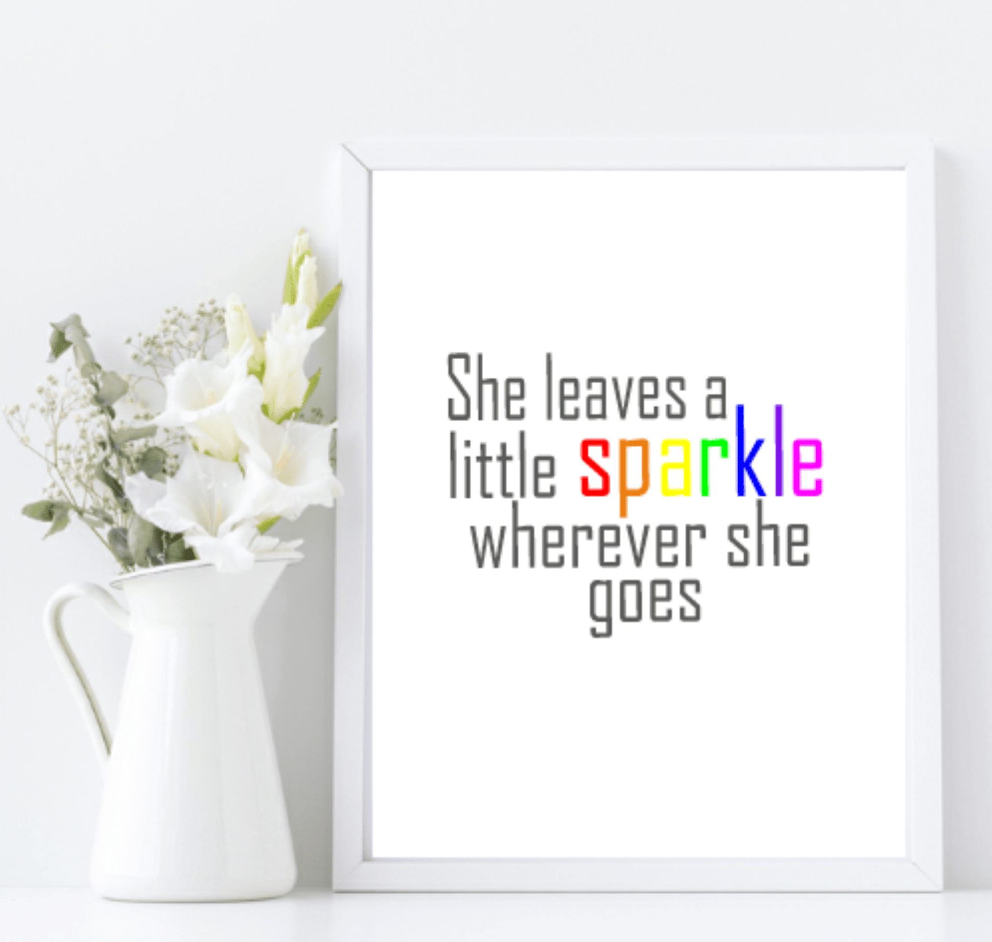 She Leaves A Little Sparkle Print | Motivational Wall Art