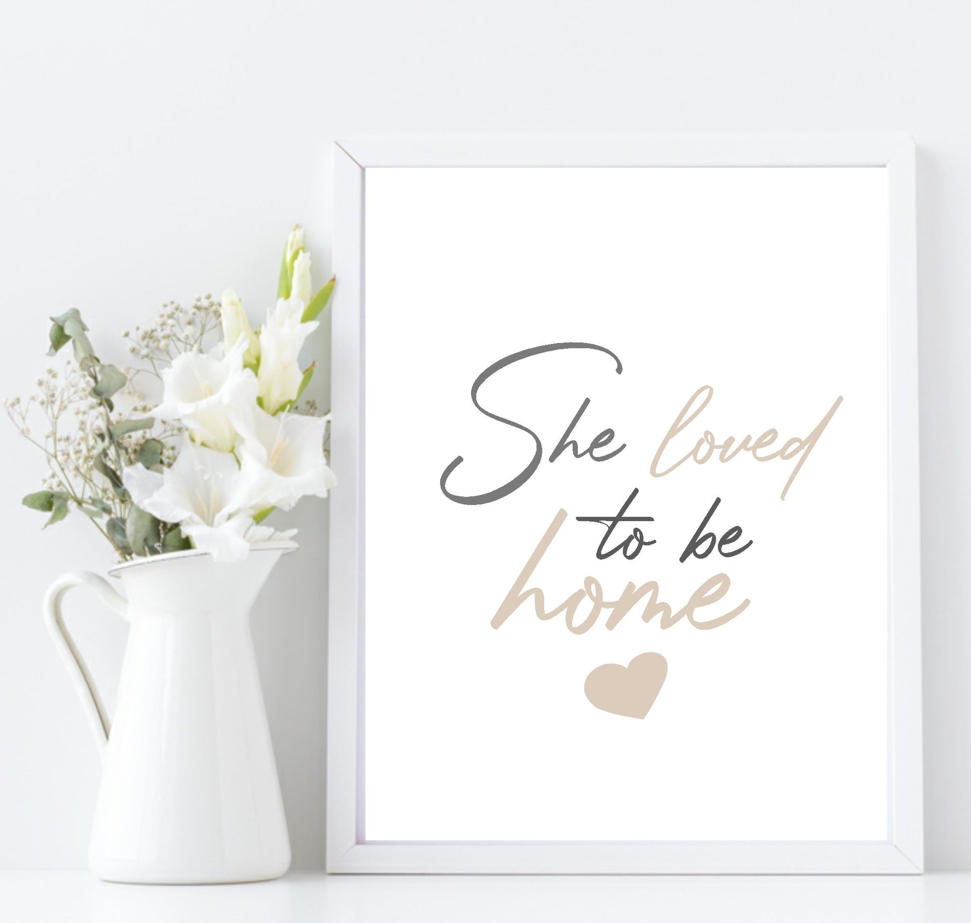 She Loved To Be Home Print | Cosy Wall Art