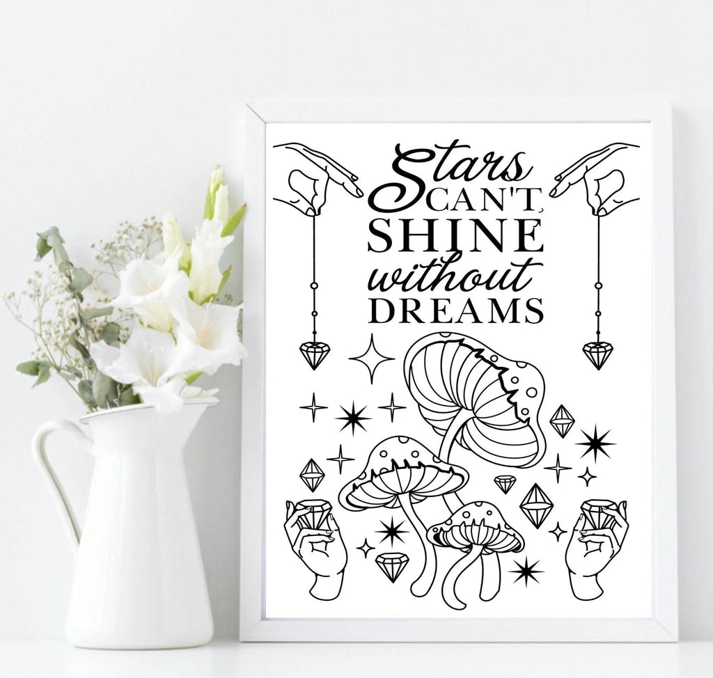 Stars Can't Shine Without Dreams Print | Celestial & Inspirational Wall Art - Larosier Prints