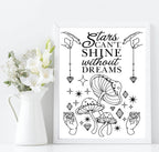 Stars Can't Shine Without Dreams Print | Celestial & Inspirational Wall Art - Larosier Prints