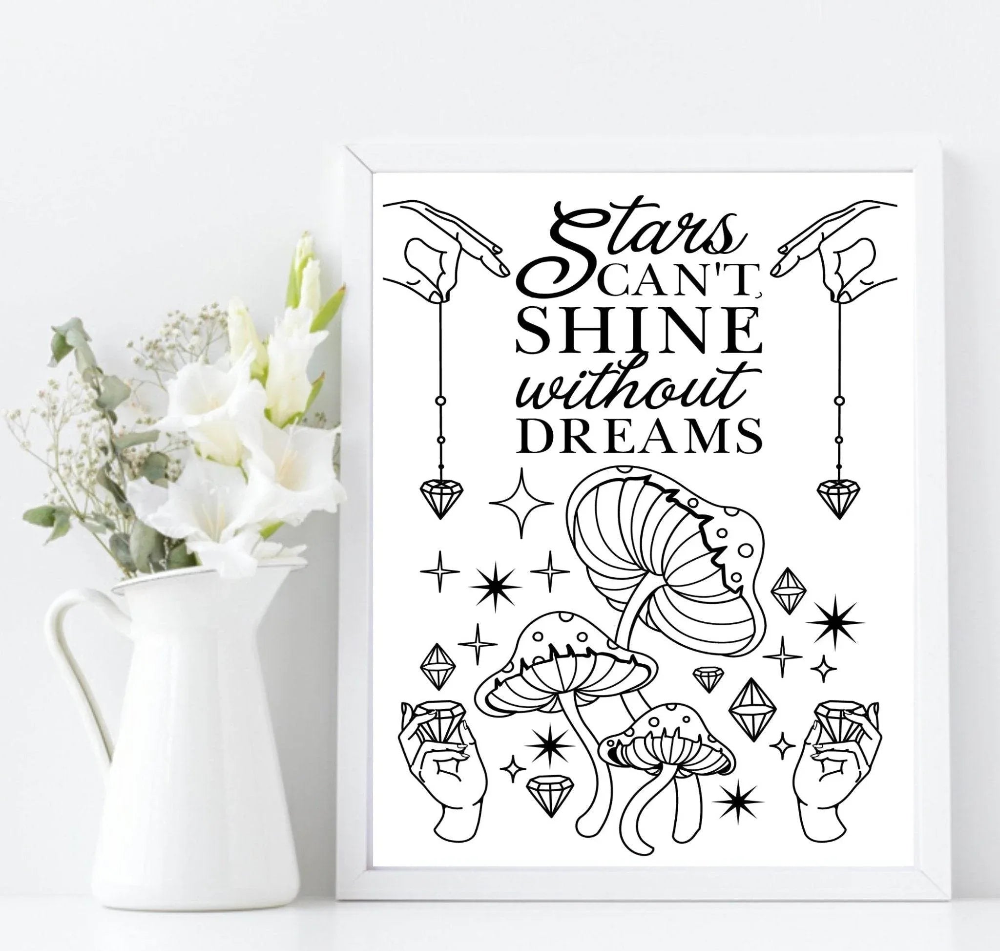 Stars Can't Shine Without Dreams Print | Celestial & Inspirational Wall Art - Larosier Prints