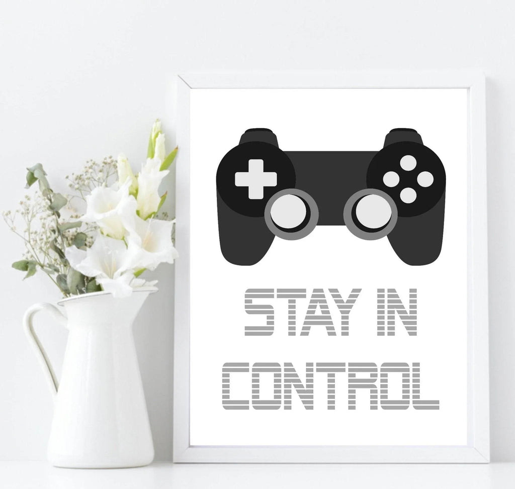 Stay In Control Print | Teenage Gamer Print | Gaming Wall Art - Larosier Prints
