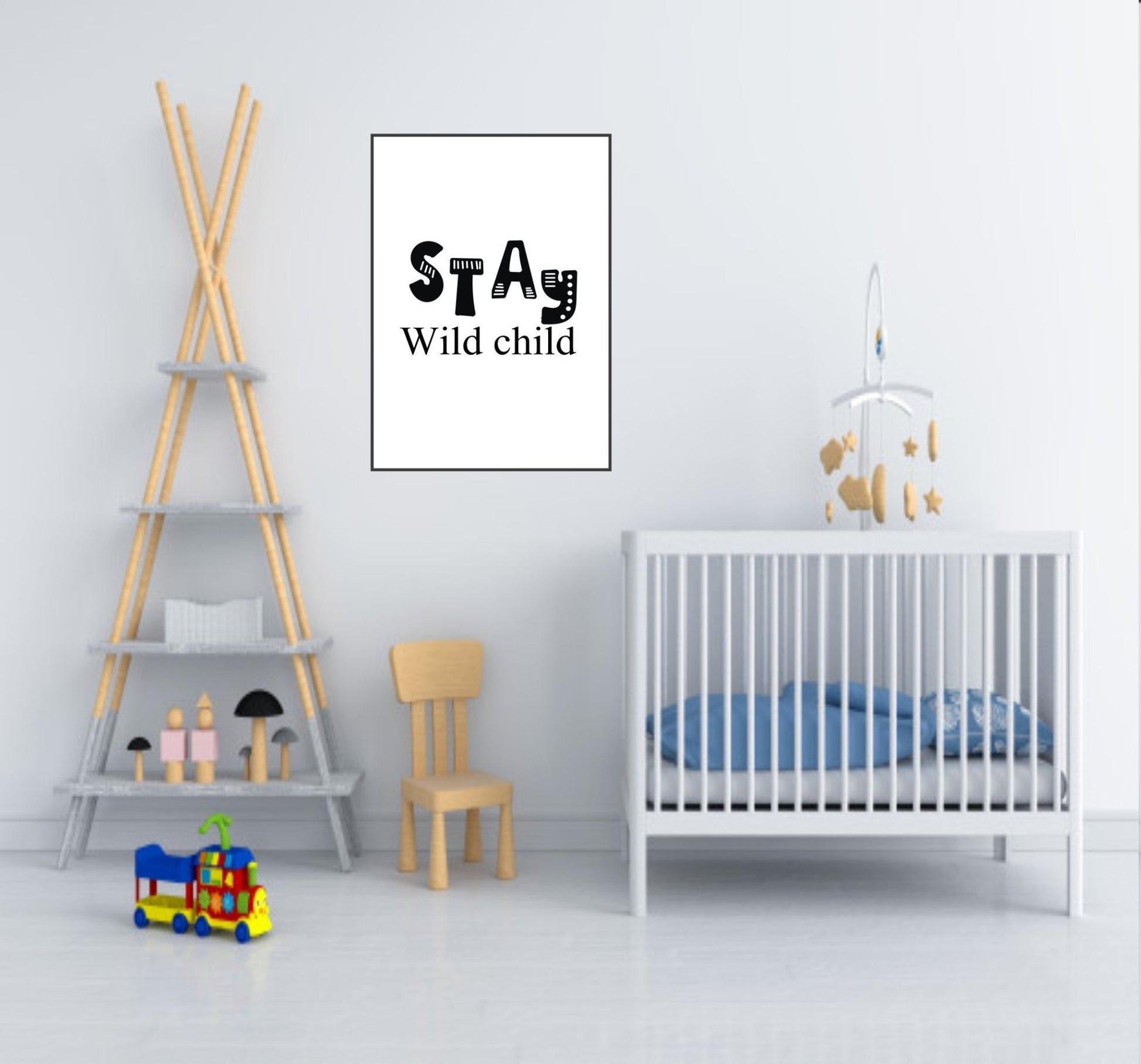 Stay Wild Child Print | Scandinavian Inspired Kids Wall Art