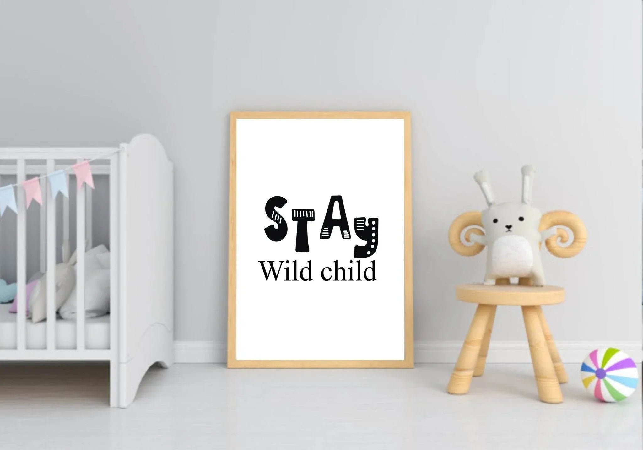 Stay Wild Child Print | Scandinavian Inspired Kids Wall Art - Larosier Prints