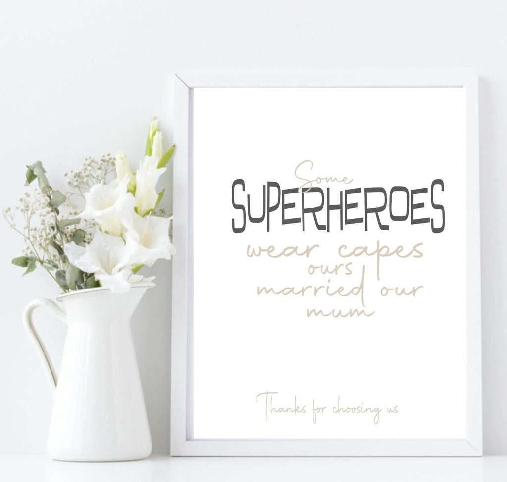 Step Father Super Hero Print | Family Wall Art - Larosier Prints
