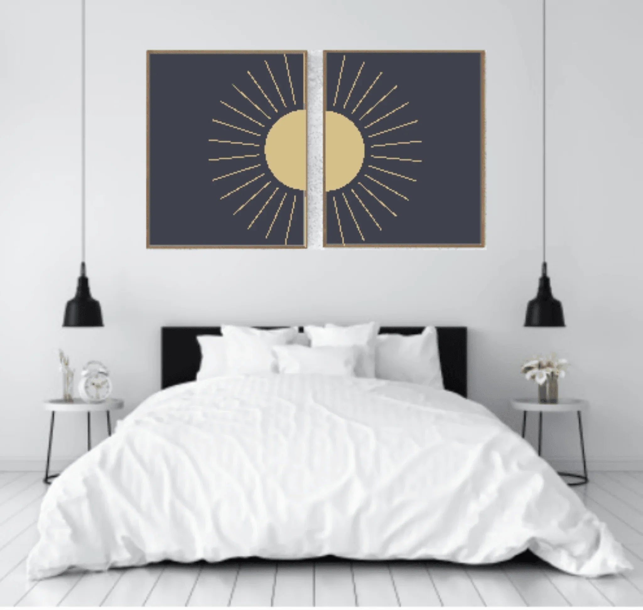 Set of 2 Sunshine Print | Over The Bed Wall Art - Larosier Prints