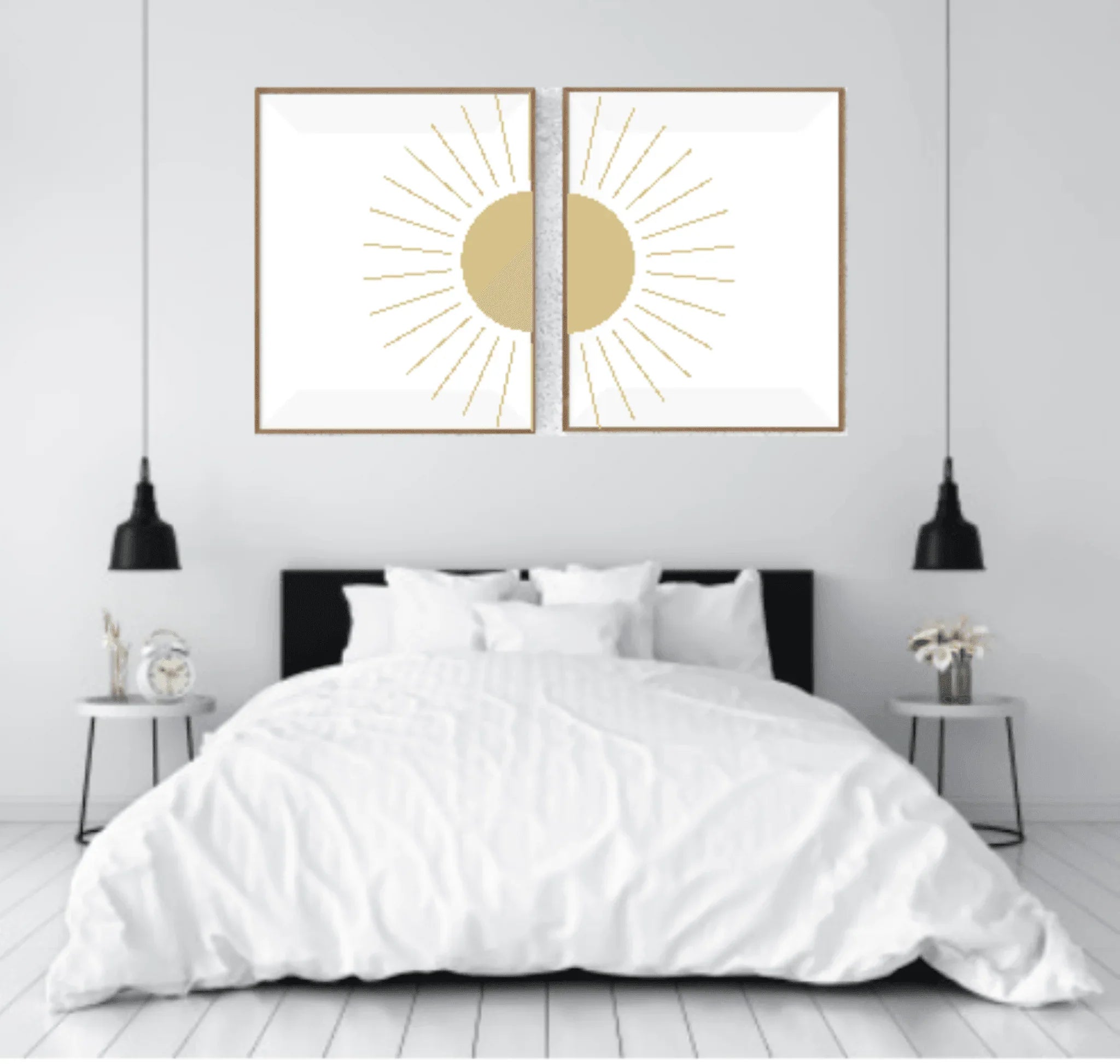 Set of 2 Sunshine Print | Over The Bed Wall Art - Larosier Prints