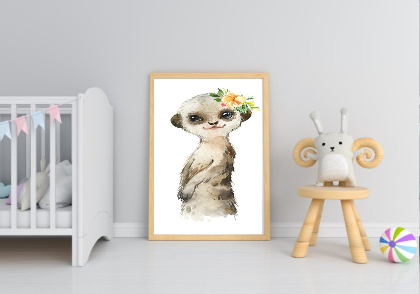 Collection Of Personalised Sweet Animals Prints | Kids Wall Art Meerkat