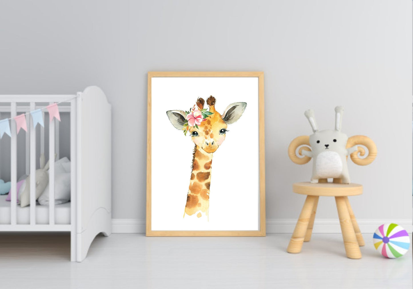 Collection Of Personalised Sweet Animals Prints | Kids Wall Art Giraffe