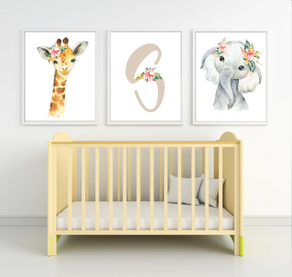 Collection Of Personalised Sweet Animals Prints | Kids Wall Art