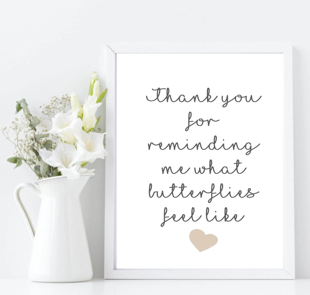 Thank You For Butterflies Print | Romantic Wall Art - Larosier Prints