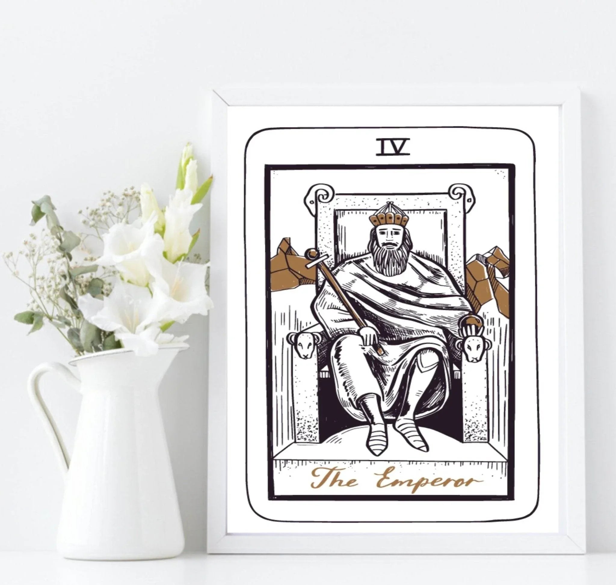 The Emperor Tarot Card Print | The Major Arcana | Celestial Wall Art - Larosier Prints