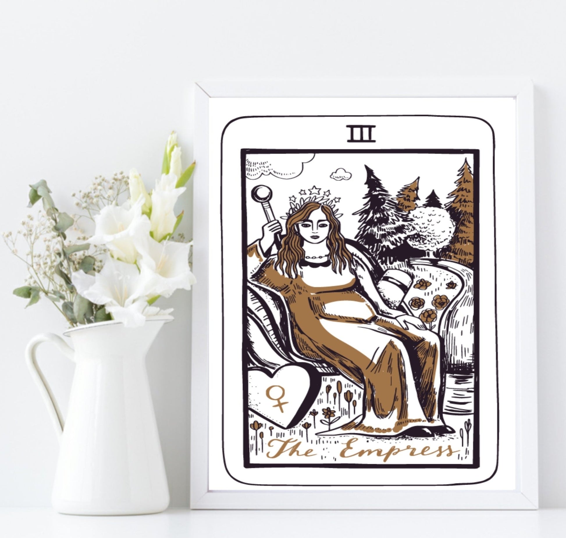 The Empress Tarot Card Print | The Major Arcana | Celestial Wall Art