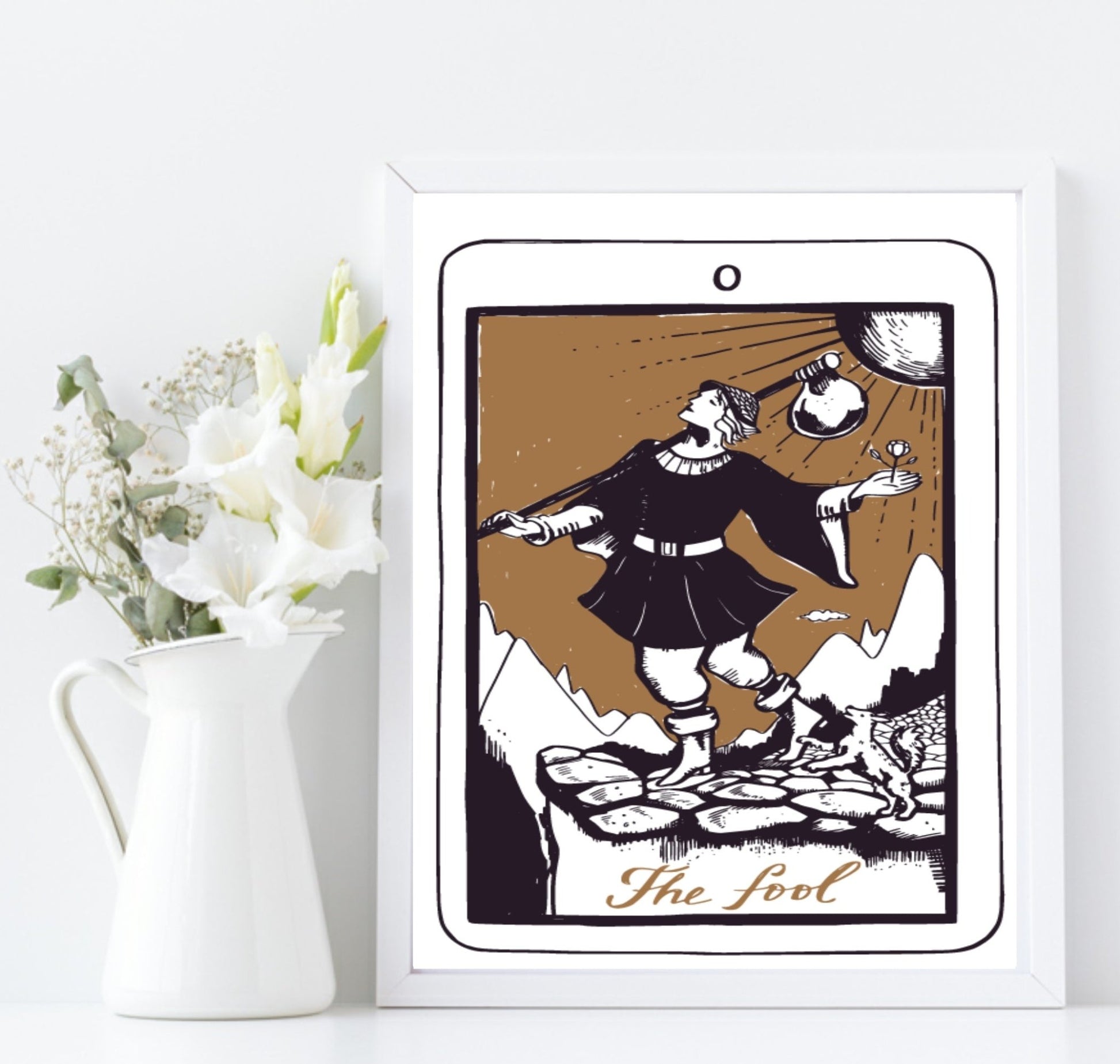 The Fool Tarot Card Print | The Major Arcana | Celestial Wall Art