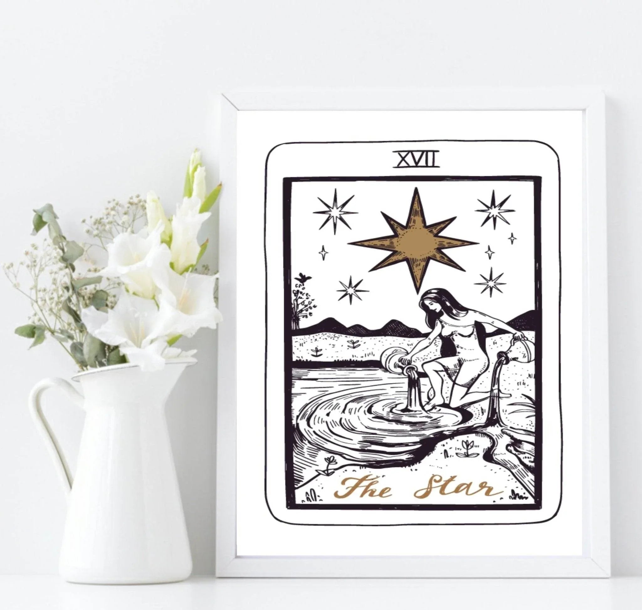 The Star Tarot Card Print | The Major Arcana | Celestial Wall Art - Larosier Prints