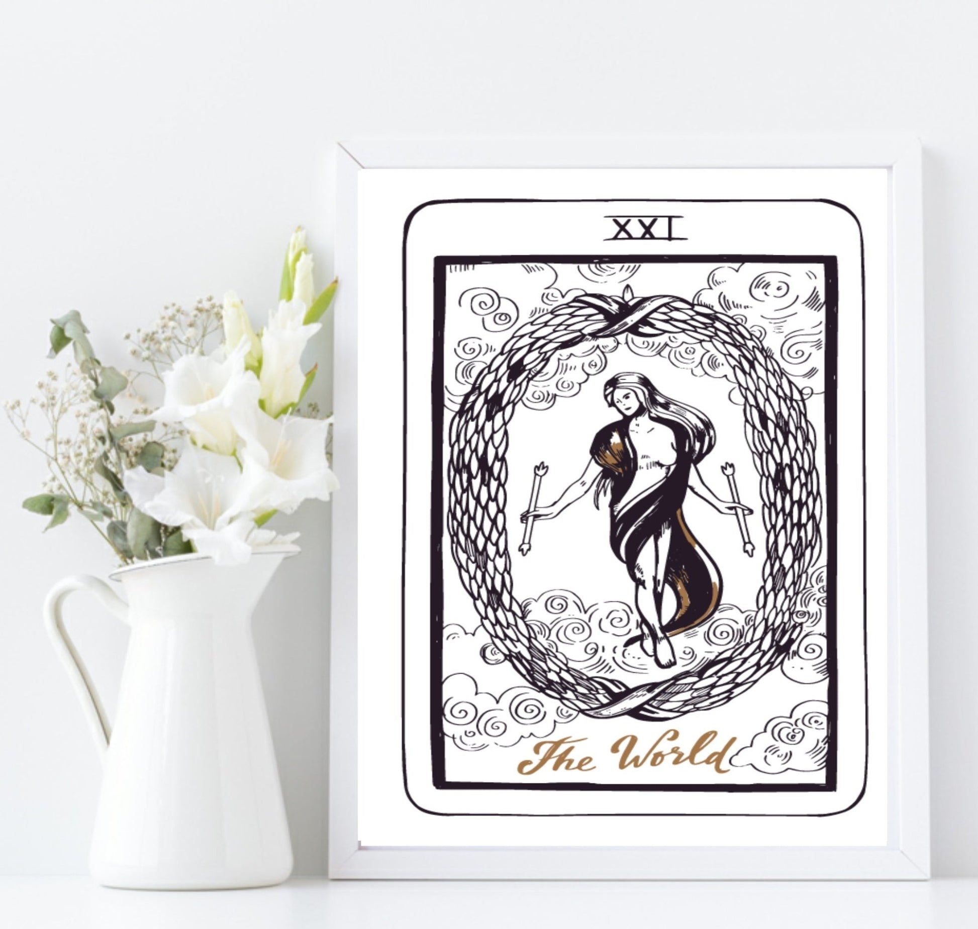 The World Tarot Card Print | Major Arcana | Celestial Wall Art