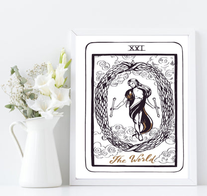 The World Tarot Card Print | Major Arcana | Celestial Wall Art