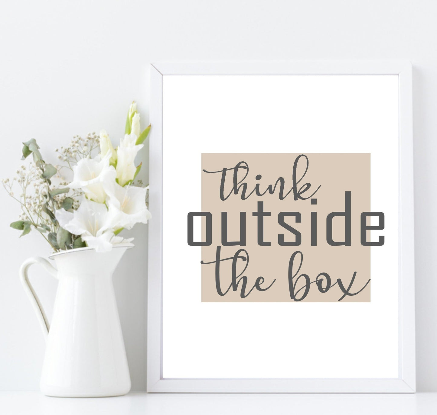 Think Outside The Box Print | Inspirational Office Wall Art