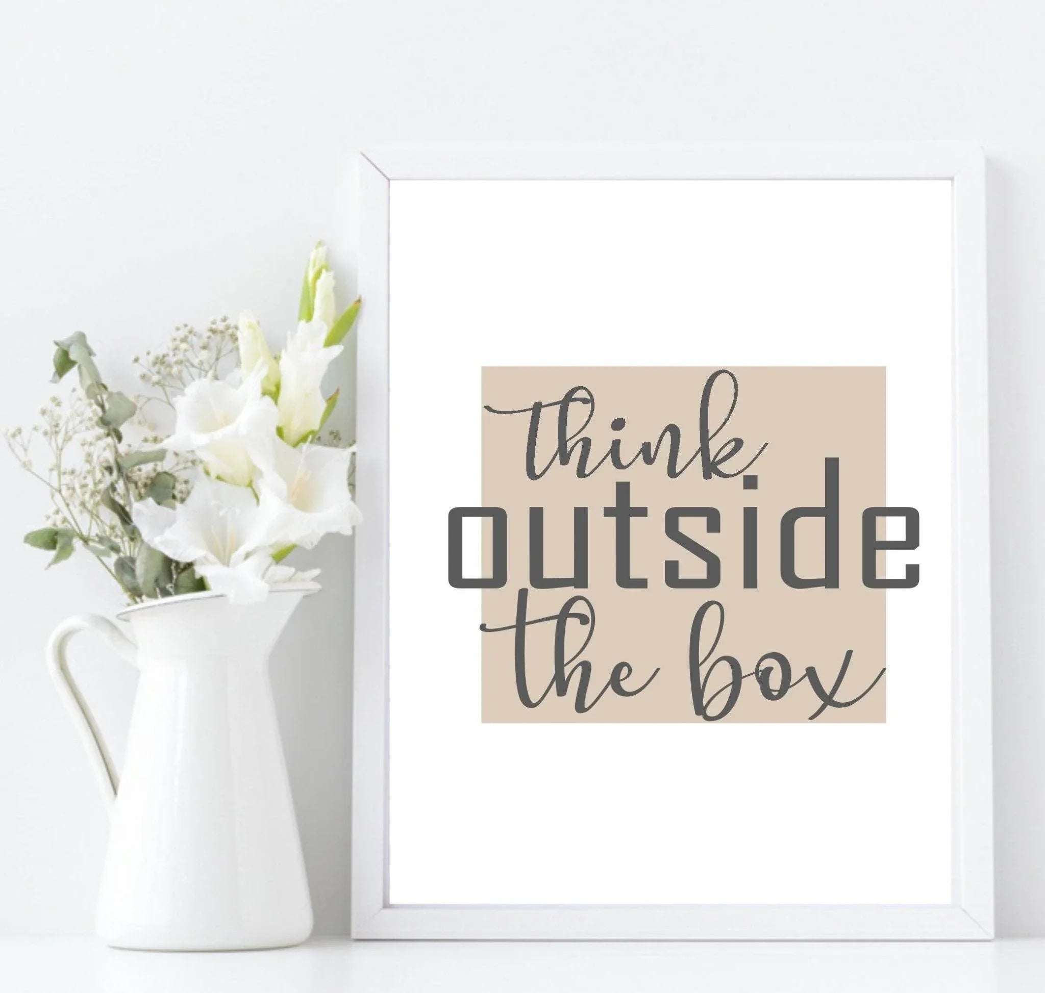 Think Outside The Box Print | Inspirational Office Wall Art - Larosier Prints