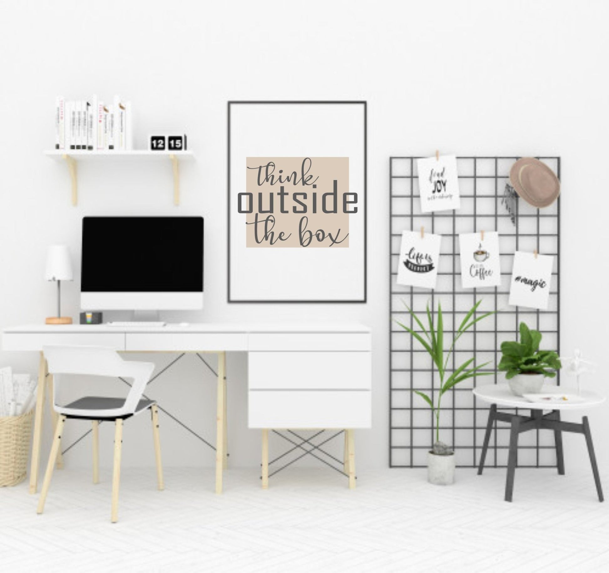 Think Outside The Box Print | Inspirational Office Wall Art