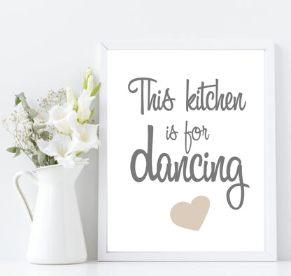 This Kitchen Is For Dancing Print | Fun Family Wall Art