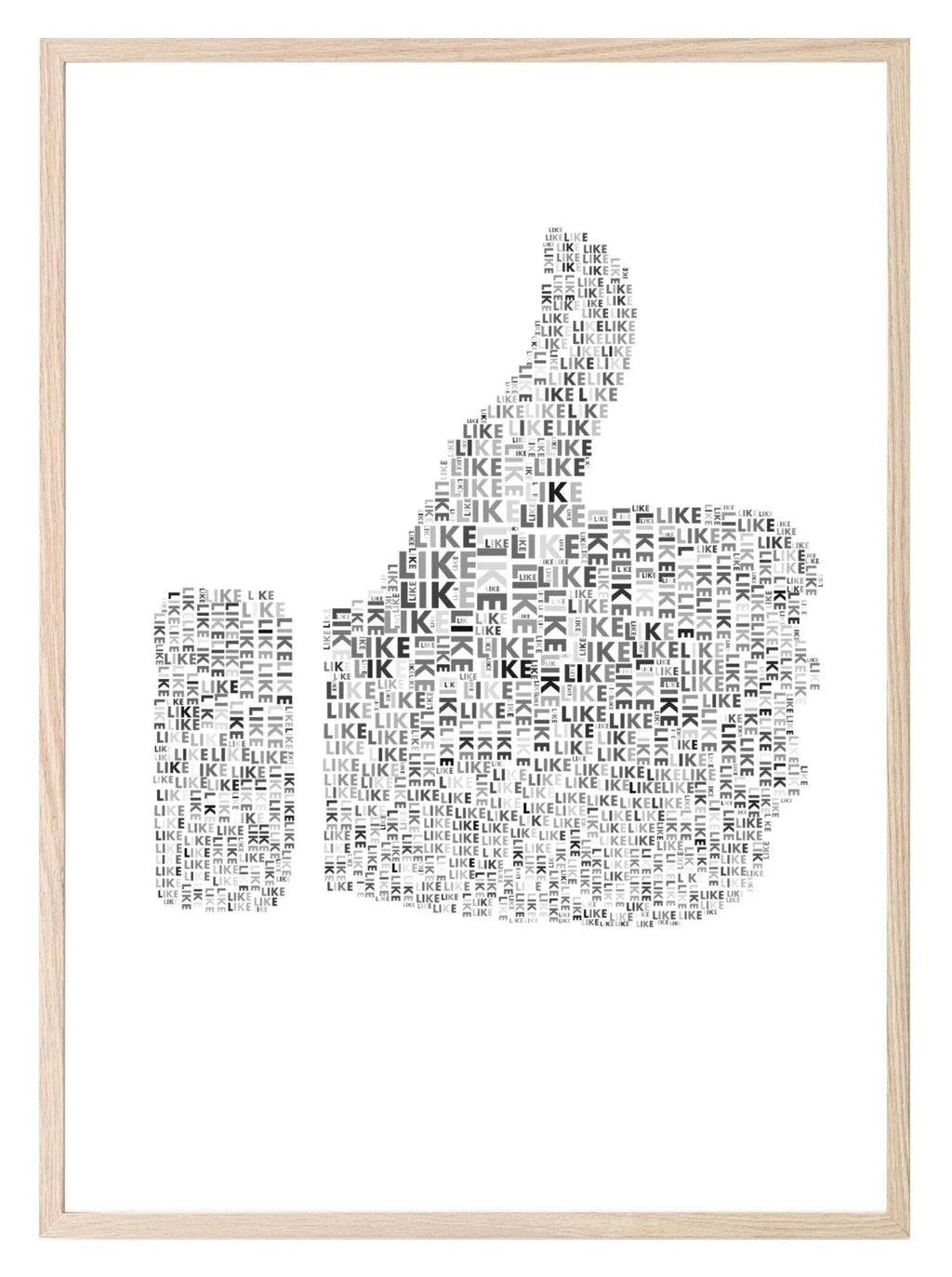 Thumbs Up Print | Positive Word Art for Social Media Lovers - Larosier Prints