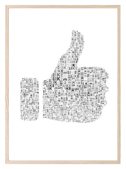 Thumbs Up Print | Positive Word Art for Social Media Lovers