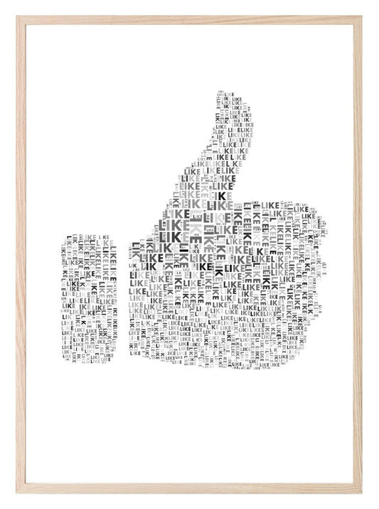 Thumbs Up Print | Positive Word Art for Social Media Lovers