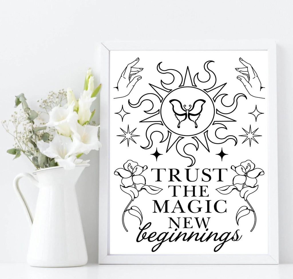 Trust The Magic Print | New Beginnings | Celestial Wall Art - Larosier Prints