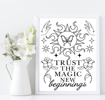 Trust The Magic Print | New Beginnings | Celestial Wall Art