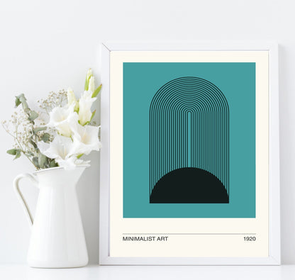 Turquoise Minimalist Print | Abstract Wall Art