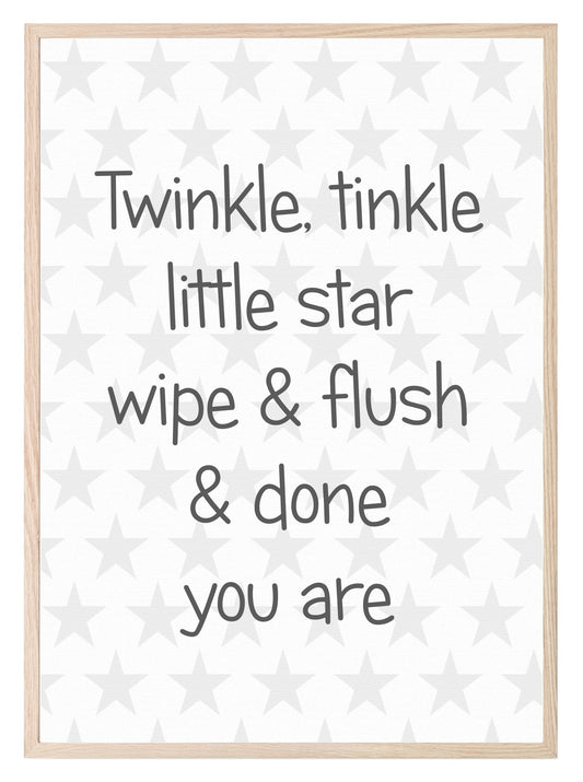 Twinkle Little Star, Wipe & Flush Print| Kids Bathroom Wall Art